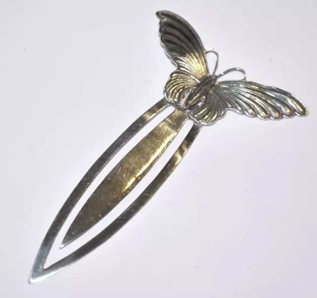 Excellent Large Pretty Butterfly Solid Sterling Silver 925 Bookmark