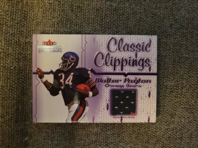 🏈 2002 Fleer Throwback Walter Payton Classic Clippings Game Worn Jersey Bears