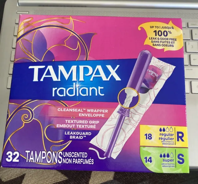 Tampax Radiant Duo-Pack 32 unidades (18 regulares 14 súper)