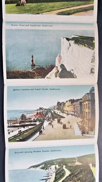 Eastbourne Sussex ausklappbar Neuheit Brief Postkarte C1920 verschiedene Ansichten in voller Größe 2