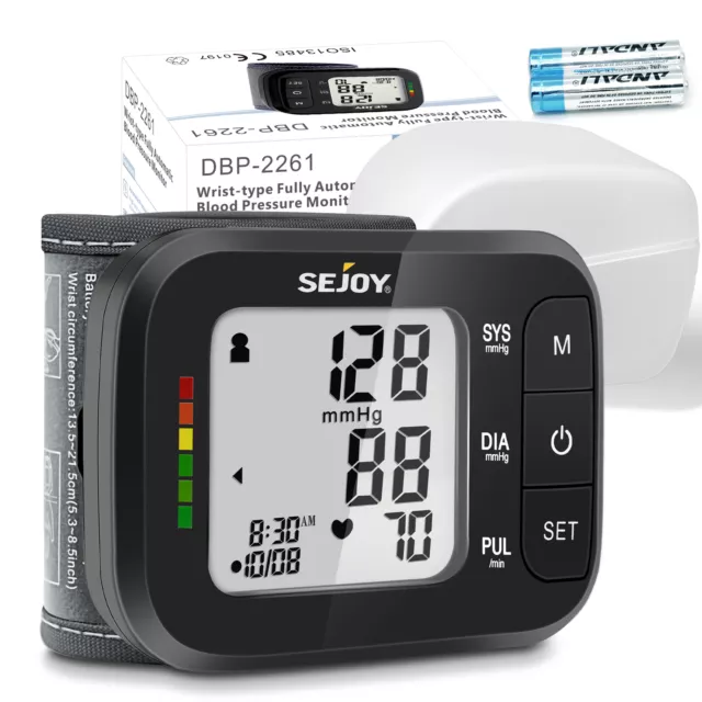 SEJOY Dgital Tensiomètre Poignet Automatique Moniteur de Pression Artérielle LCD