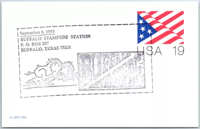 Us Special Event Postal Card Buffalo Stampede Station At Buffalo Texas 1993
