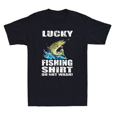 Lucky Fishing Shirt Do Not Wash Funny Fishermen Gift Vintage Men's T-shirt Black