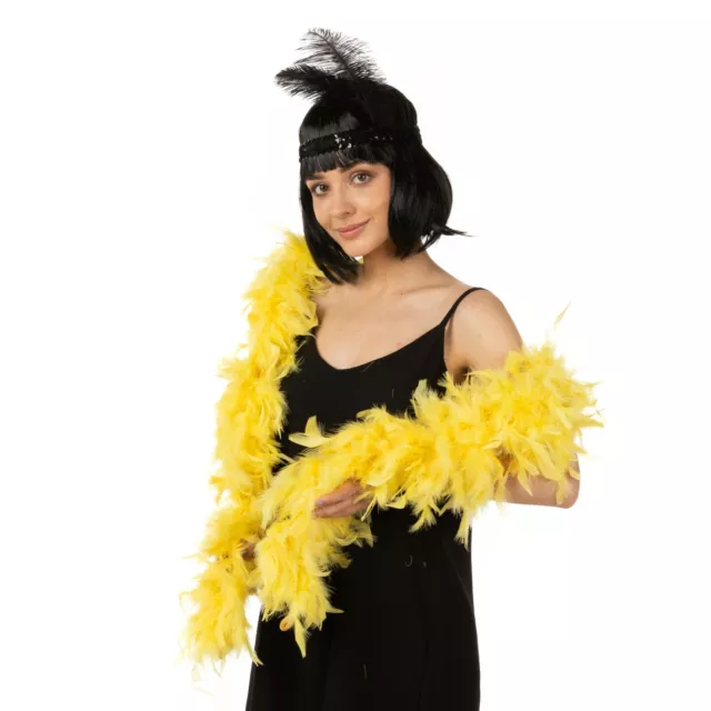 Feather Boa Thick Luxury High Quality Yellow 80G Gatsby School Event Flapper Uk