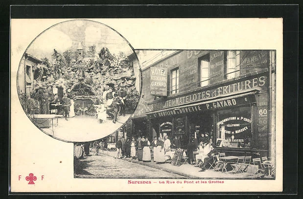 CPA Suresnes, La Rue du Pont et les Grottes
