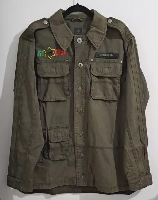 Rare Adidas Tuff Gong Cargo Rasta Limited Jacket M Retro Vintage Bob Marley Army