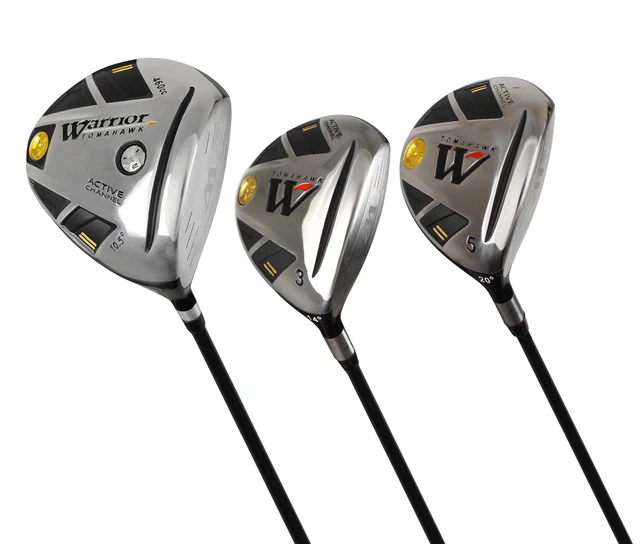 New Warrior Golf Tomahawk 3 Wood Set 10.5* Driver, #3/5 Woods Stiff Flex