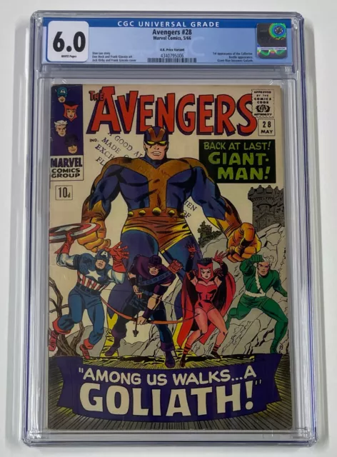 Avengers #28. May 1966. Marvel. 6.0 Cgc. 1St App Of The Collector! Uk Price!