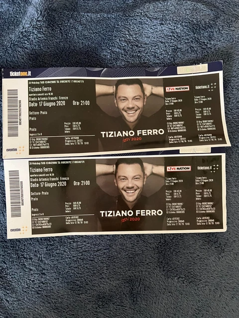 2 Biglietti Stadio Artemio Franchi Firenze 21 GIUGNO 2023  TIZIANO FERRO 
