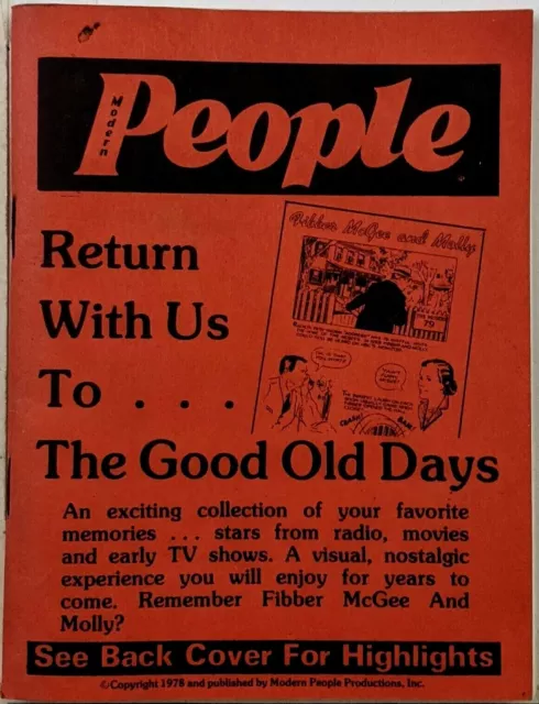 1978 Modern People Mini Magazine Good Old Days Tom Mix Uncle Don Buck Jones Vtg