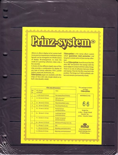 10  Prinz System 6  strip double sided Pages stock sheet