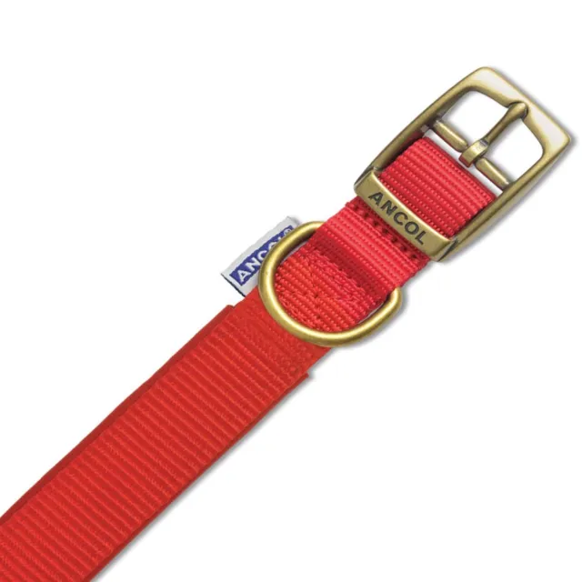 Ancol Heritage Padded Nylon Dog Collar Red