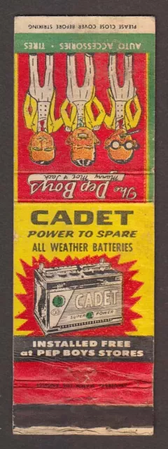 CADET BATTERIES INSTALLED Free at Pep Boys Stores matchcover $7.99 ...