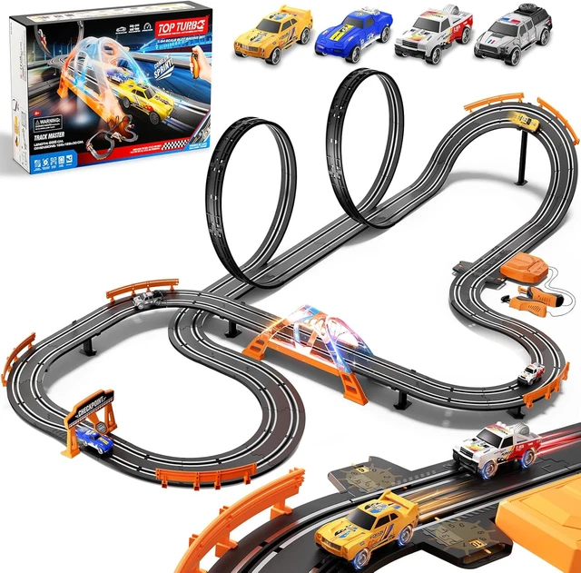 Spider Circuit Voiture Enfant 2 3 4 5 6 Ans, Flexible Circuit de Course Electrique Jouet Garcon, Jouet Cadeau Anniversaire Noël pour Enfant 2-8 Ans (212 PIÈCES