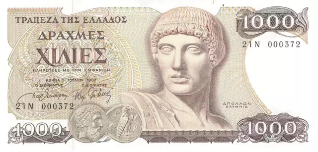 Griechenland Greece 1000 Drachmai 1987 leicht gebraucht