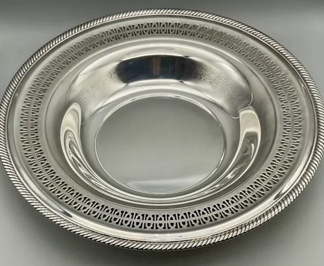 12.25” WM Rogers 835 Pierced Lattice Silverplate Serving Bowl