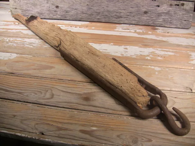 Antique Singletree Yoke Farm Tool Iron Wood Rustic Farmhouse Wall Hook Hanger