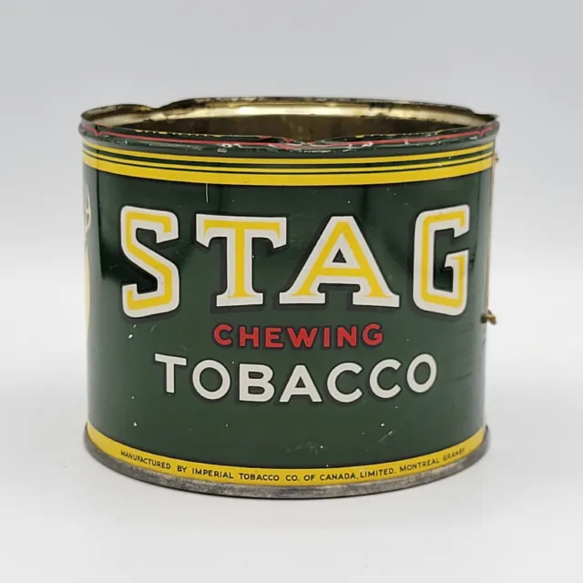 VINTAGE STAG CHEWING Tobacco Tin Can 10 Plugs Advertising Imperial ...
