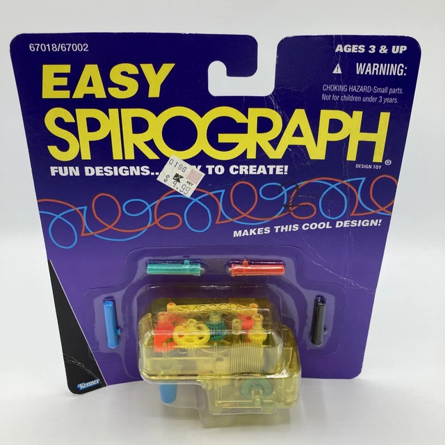 Vintage 1990s Kenner Easy Spirograph with 4 Colored Pens
