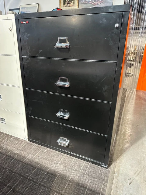 4 DR FireKing Lateral File in Black Finish Comes w/Lock and Key
