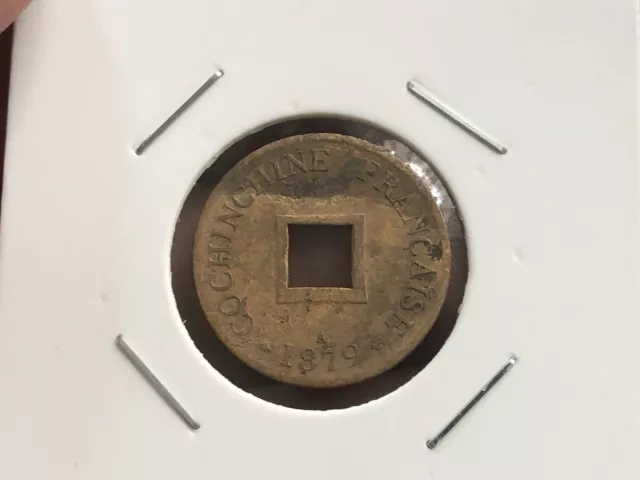 2 Sapque = 1/5 Cents Cochinchine Cochinchina Coins 1879 Vintage Rare_LDP Shop.