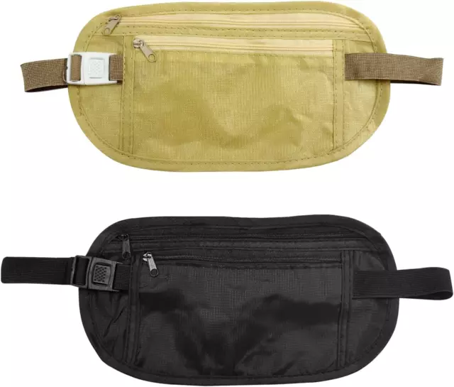 2 Pieces Concealed Money Belt, Anti-Theft Security Waist Bag, Sports Waist Bag,