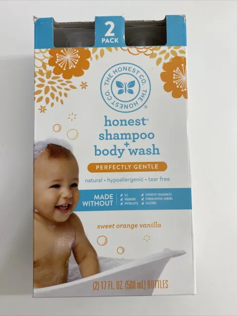 The Honest Company Shampoo Body Wash Sweet Orange Vanilla 2 Pack 17 fl oz Each