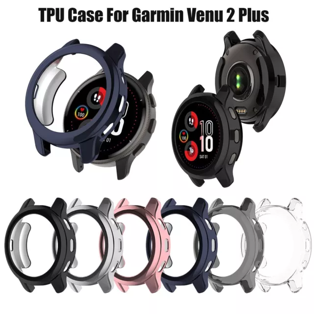 For Garmin Venu 2 PLUS 43mm Protective Bumper Case Screen Protector Cover