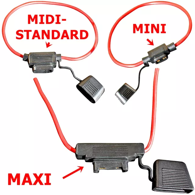 Midi Maxi Standard Porte-Fusibles Assurance Plat Sécurité Support 12V 24V