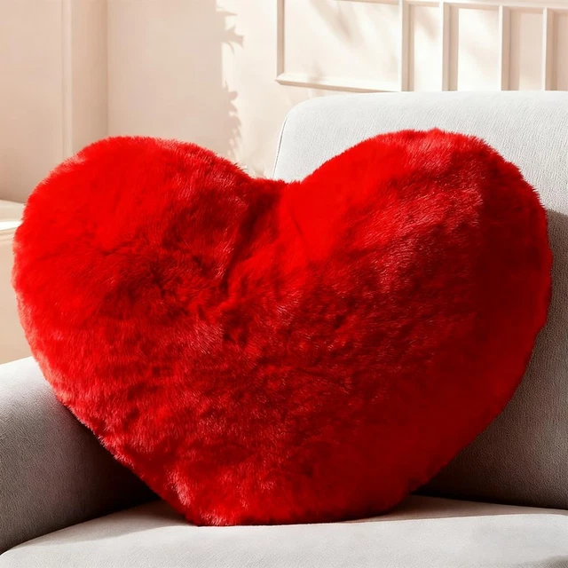 Simpatico cuscino a forma di cuore Cuscini morbidi in peluche Decorazioni per il soggiorno Regali di nozze di San Valentino Cuscino d'amore Cuscino per divano a forma di cuore  15