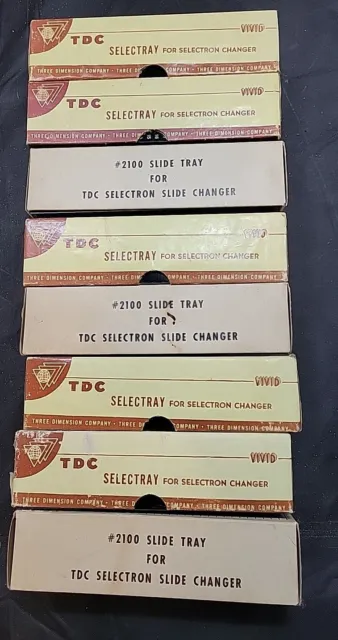 Lote de 8 bandejas de proyector vintage TDC Selectray tipo económico Vivid 30 extensiones