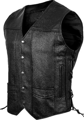 Trend Hommes Cuir D'Agneau Gilet Ouest Gilet Manteau Classique Noir Veste MV44 