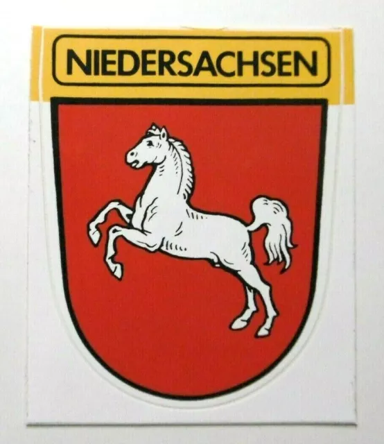 Souvenir-Aufkleber Niedersachsen Landeswappen Hannover 80er Auto Oldtimer