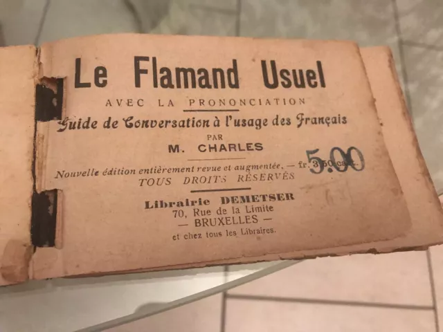 Livre Rare Le Flamand Usuel Prononciation M Charles Demetser Bruxelles 1898 ?
