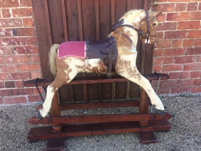 Rare Antique F.h. Ayres Rocking Horse Worldwide Ship