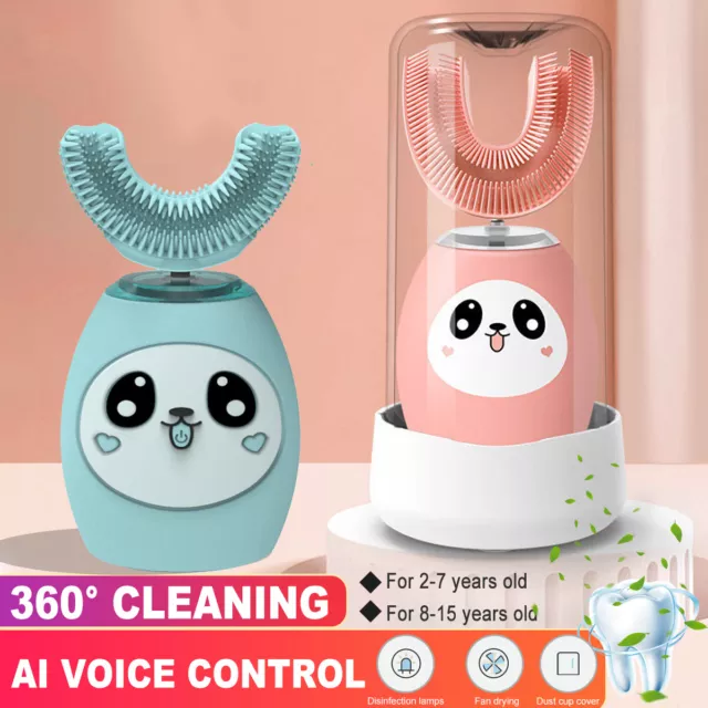 Smart Sonic Electric Toothbrush Children U-shaped Oral Care 360° Clean Age 2-15