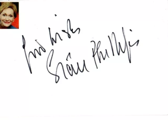 Sian Phillips Actress etc Signed White Card Autographed