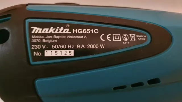 makita HG 651CK Heißluftpistole 2000 W / Digitaldisplay / 80 °C / 650 °C 3