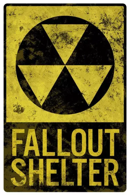 Fallout Shelter Vintage Style Laminated Dry Erase Sign Poster 24x36