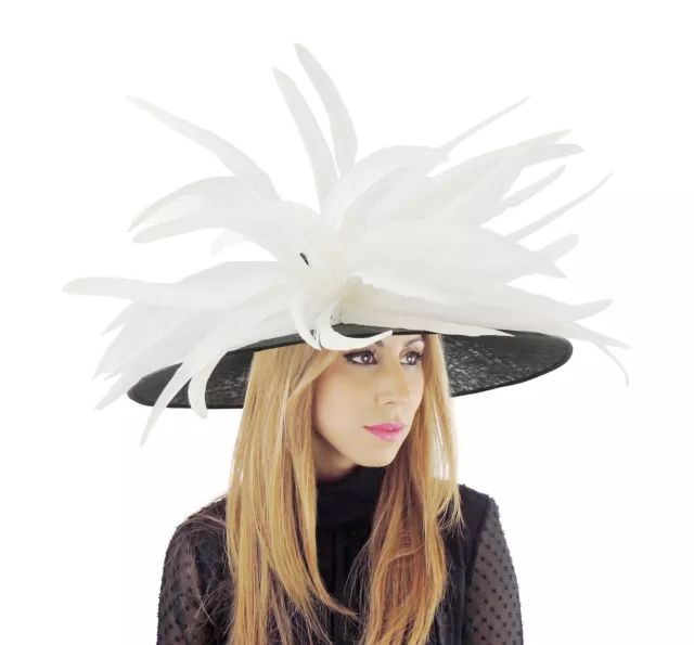 Black White Kentucky Derby Hats Royal Ascot Church Ladies Race Tea Garden Party