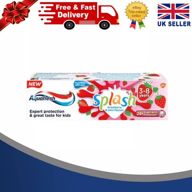Aquafresh Kids Splash Strawberry Toothpaste 50ml-Choose Pack