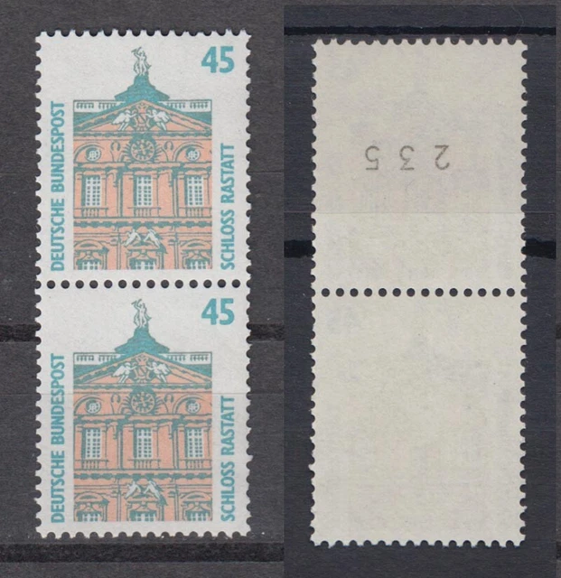 Bund 1468 RM senkrechtes Paar mit ungerader Nummer SWK 45 Pf postfrisch