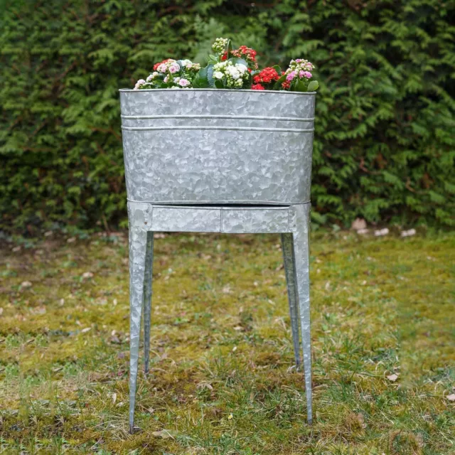 Caja de flores tazón de zinc tazón de planta jardín 87cm estilo antiguo 2