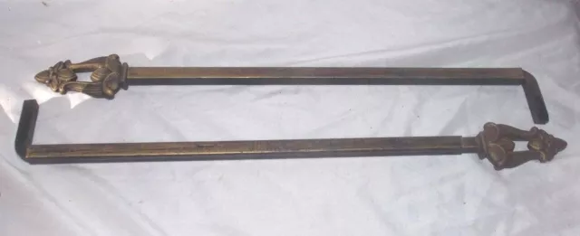 2 Antique Art Deco Art Nouveau Swing Arm Drapery Curtain Rods (2)