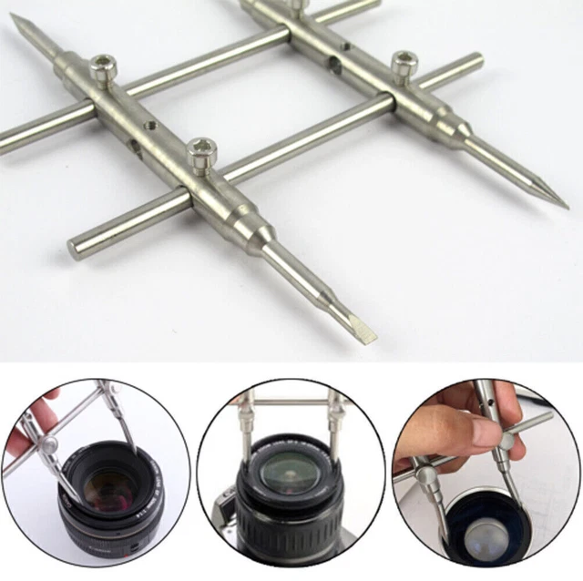 Herramienta de apertura de llave de lente DSLR profesional para reparación de cámara herramientas abiertas 10 ~ 120 mm