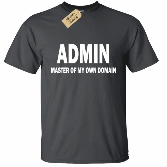 T-shirt BAMBINI RAGAZZI RAGAZZE ADMIN Master of my own domain divertente geek nerd computer