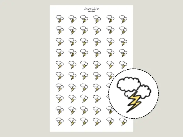 Thunder Stickers | 60 Stickers | 0.8cm | Weather Planner Stickers