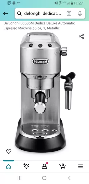 De'Longhi EC685M Dedica Deluxe Automatic Espresso Machine, 1, Metallic