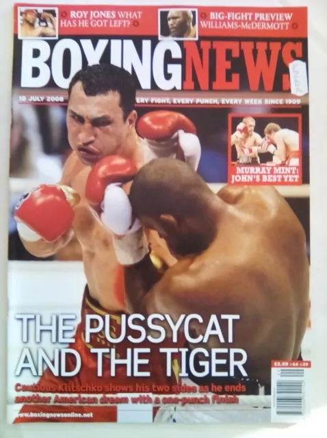 Boxing News 18 July 2008 - Vintage -  Klitschko /Thomson - Mint Condition