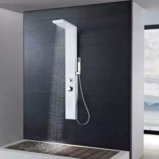 Sistema de panel de ducha aluminio blanco mate